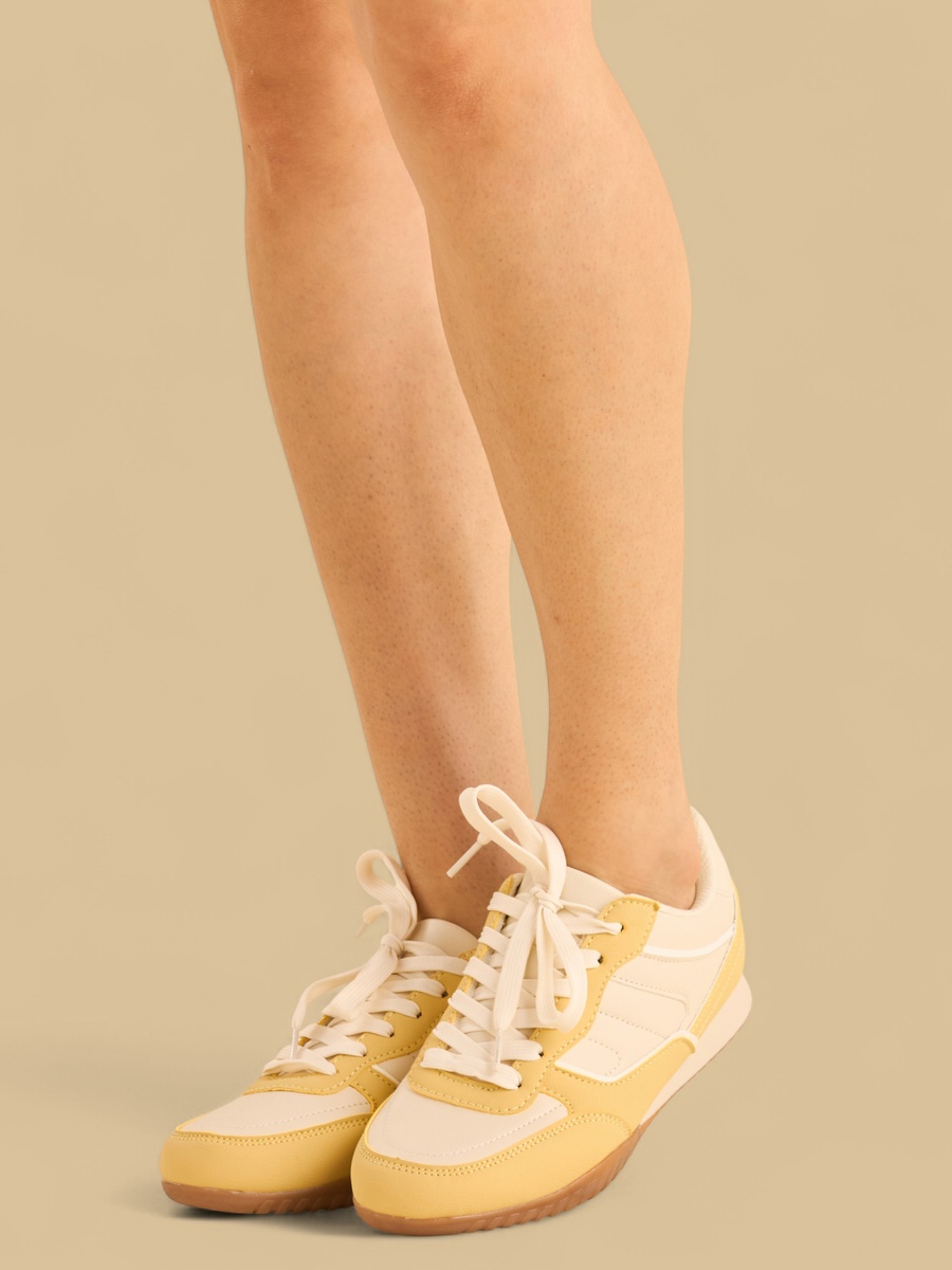 Panelled Lace-Up Sports Shoes