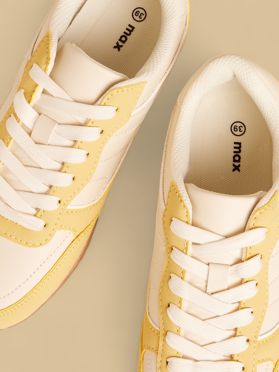 Panelled Lace-Up Sports Shoes