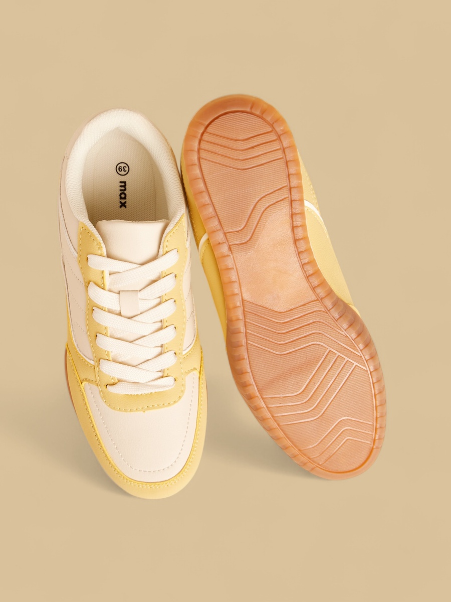 Panelled Lace-Up Sports Shoes