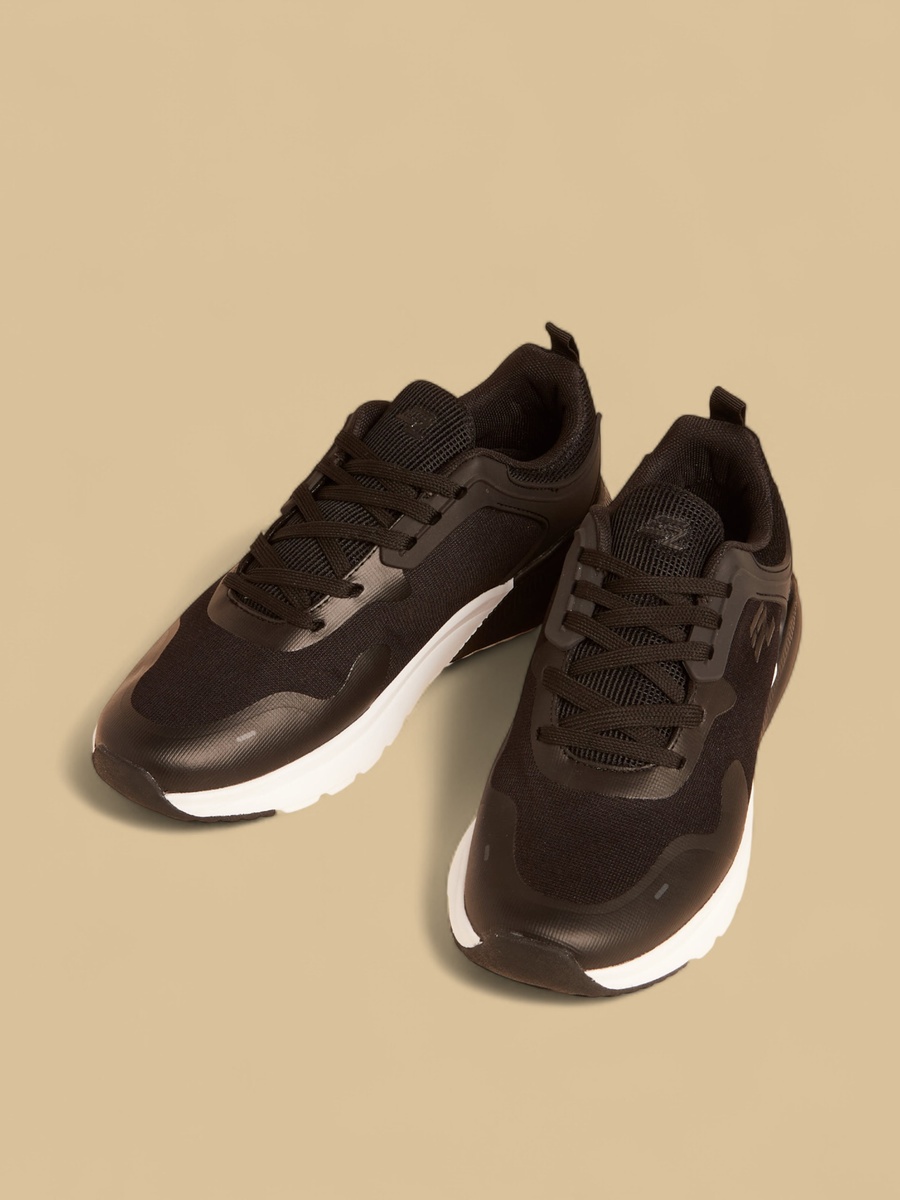 Panelled Lace-Up Sports Shoes
