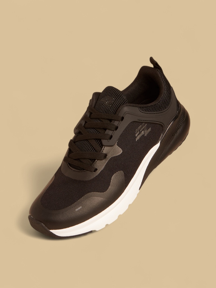 Panelled Lace-Up Sports Shoes