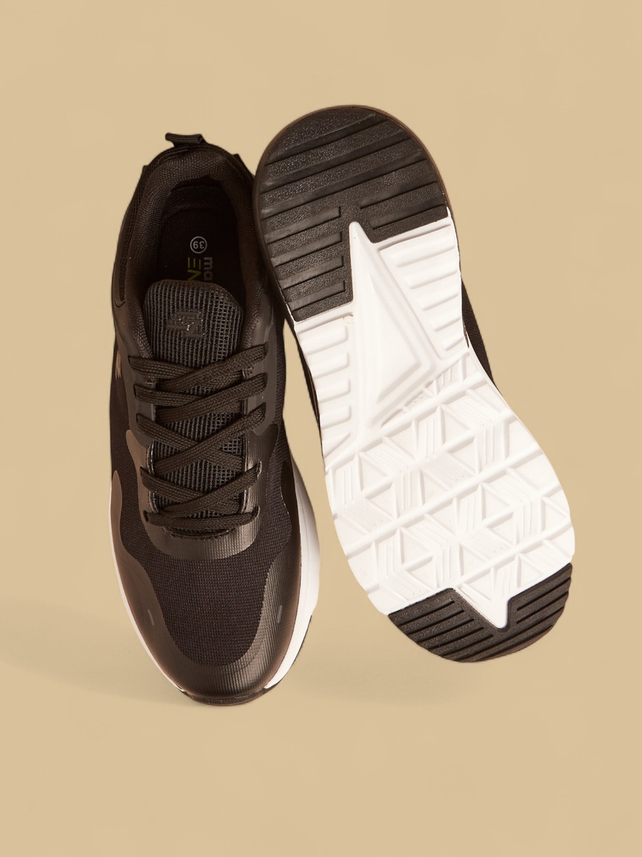 Panelled Lace-Up Sports Shoes