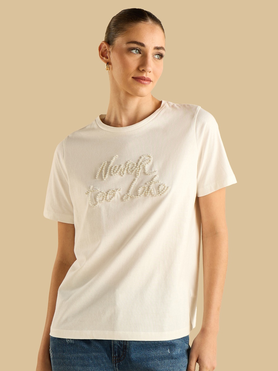 Pearl Embellished T-Shirt