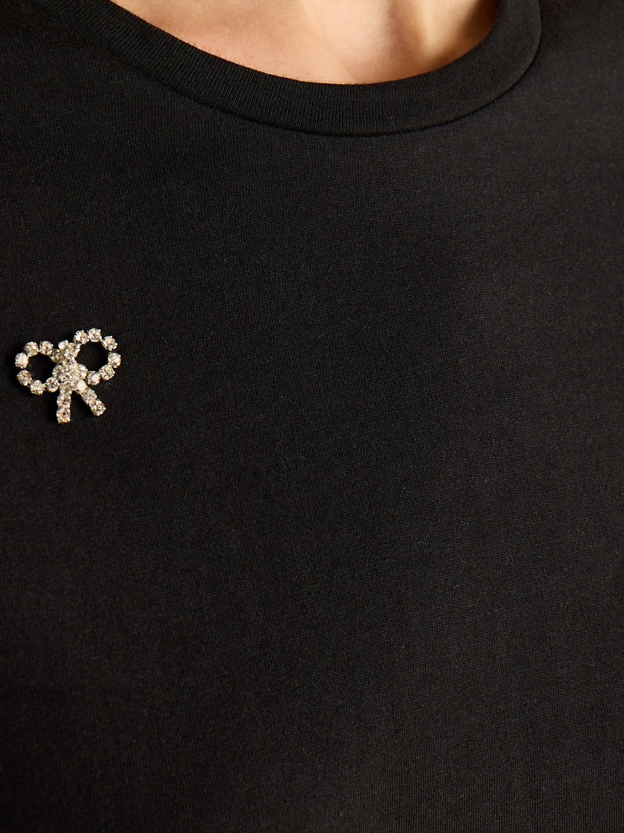 Bow Rhinestone Embellished T-Shirt