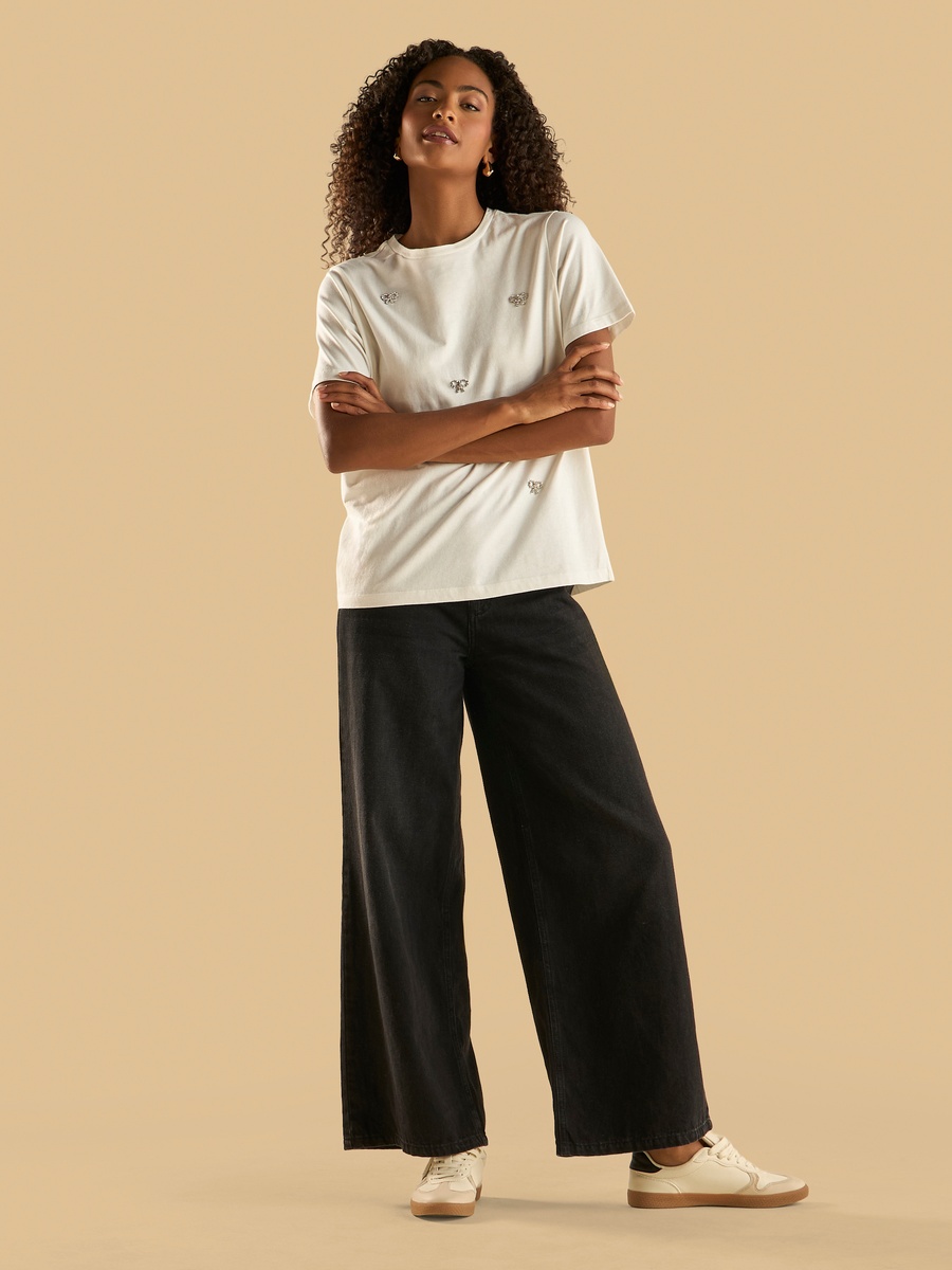 Bow Embellished T-Shirt