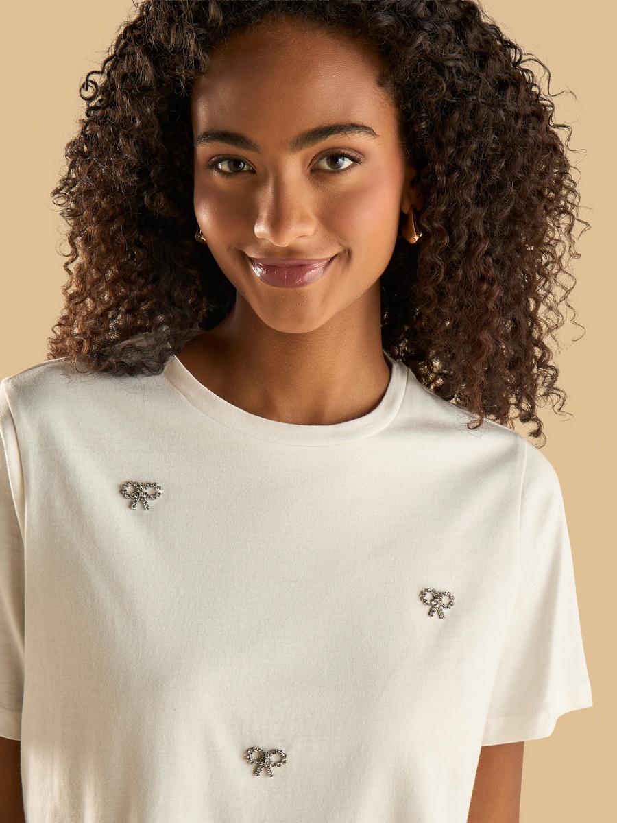 Bow Embellished T-Shirt