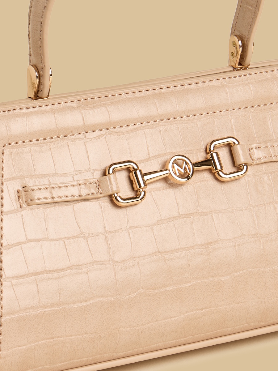 Textured Crossbody Bag with Top Handle