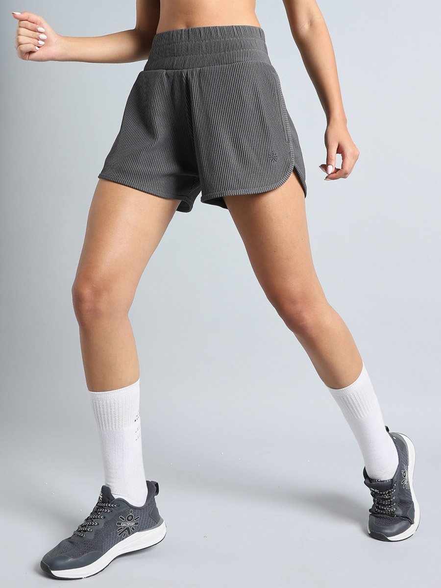 Women Dark Grey Training Sculpted Shorts