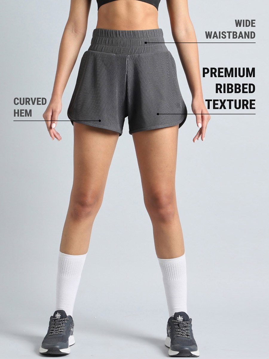Women Dark Grey Training Sculpted Shorts