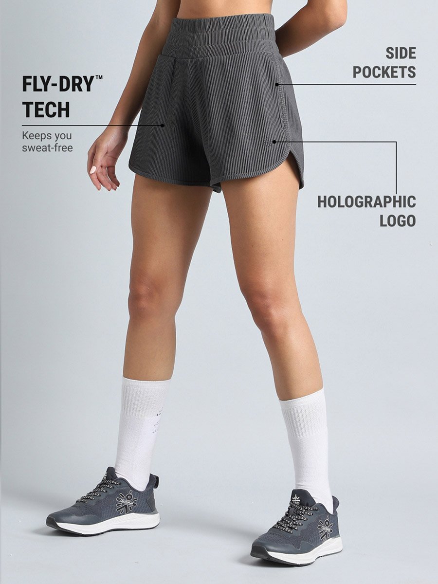 Women Dark Grey Training Sculpted Shorts