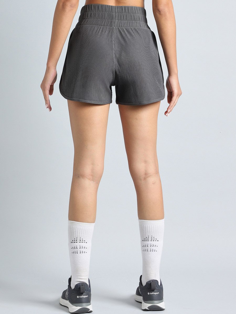 Women Dark Grey Training Sculpted Shorts