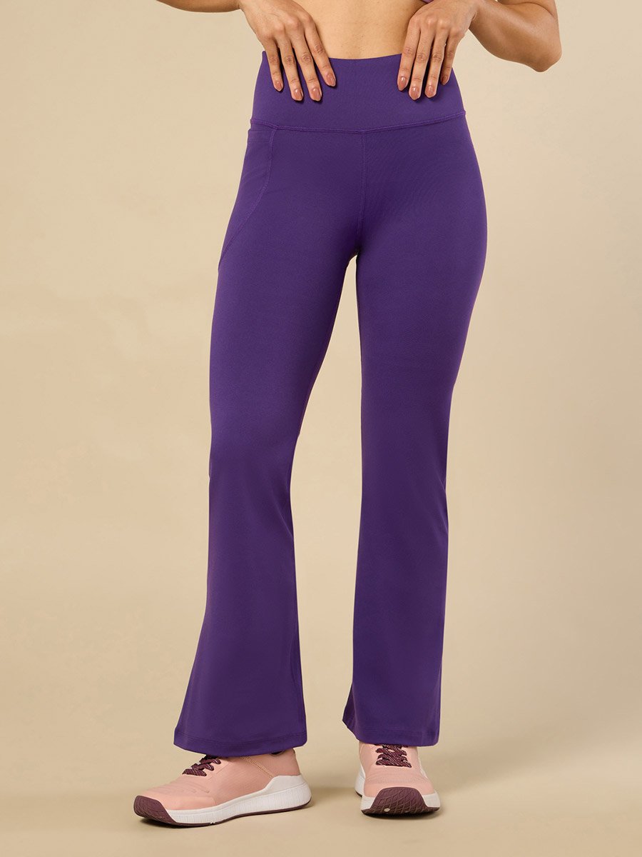 Women Purple Performance Flare Pants