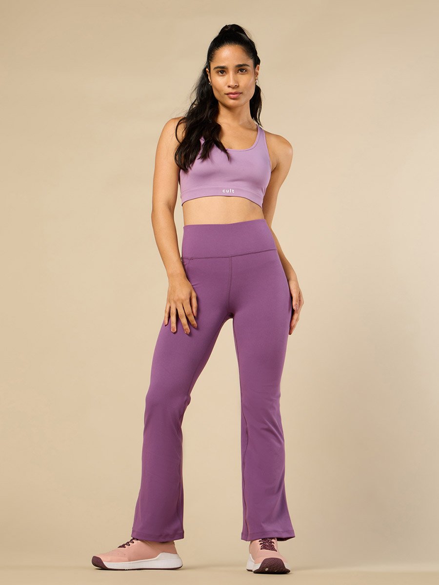 Women Lavender Performance Flare Pants