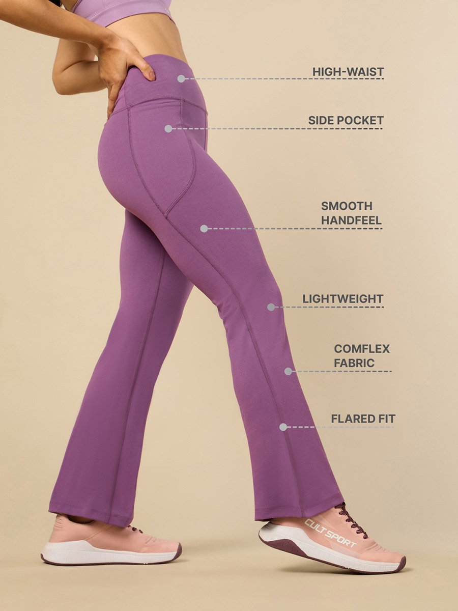 Women Lavender Performance Flare Pants