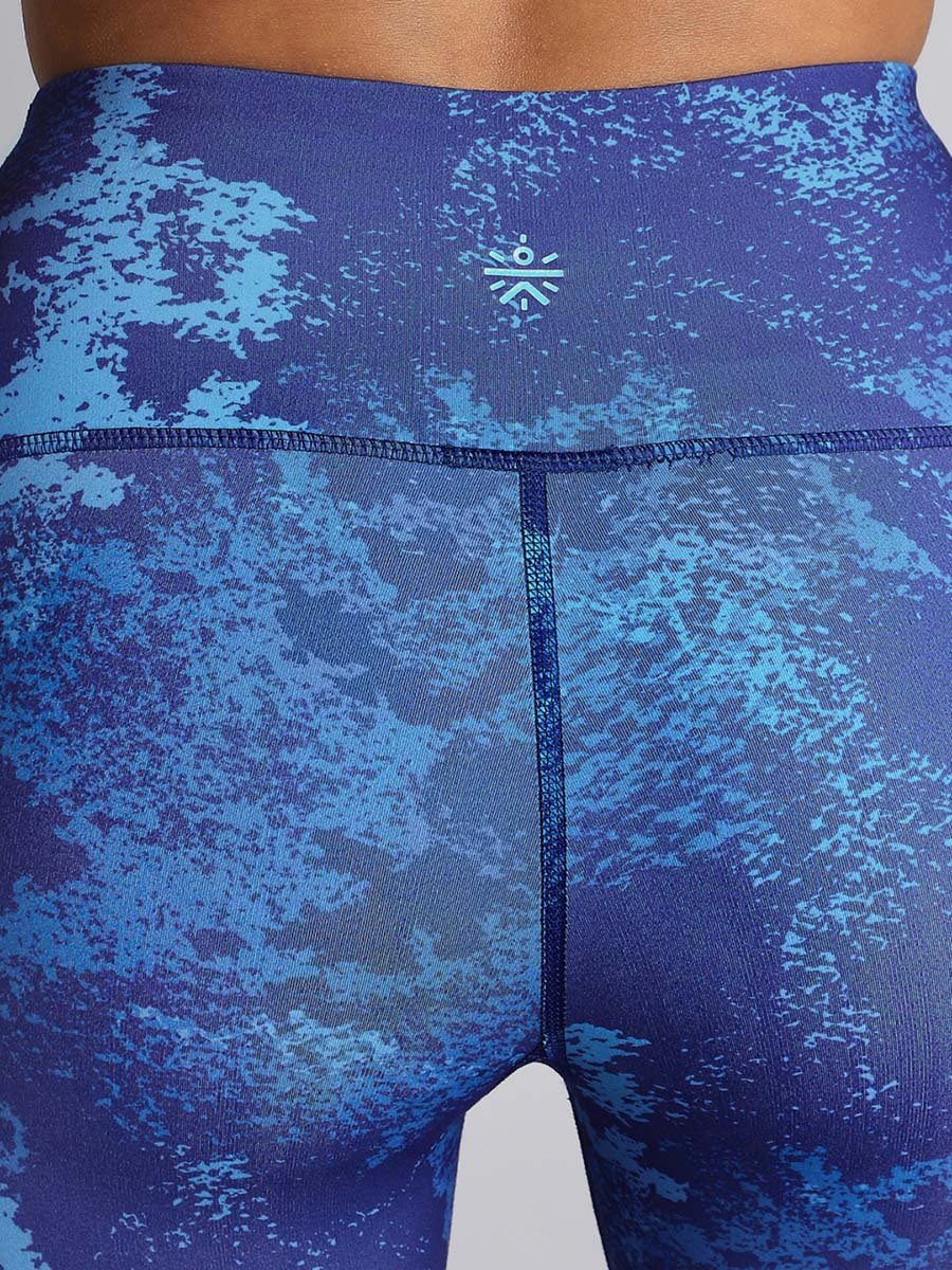 Women Blue Printed Train All Day Leggings