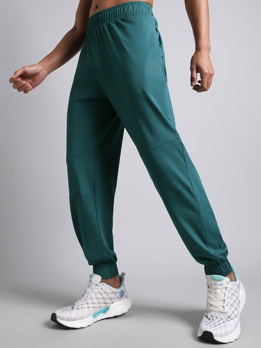 Men Green Run Forward Joggers