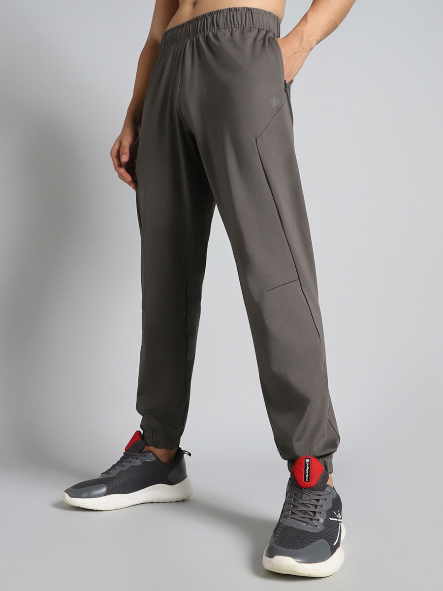 Men Dark Grey Pace Up Running Joggers