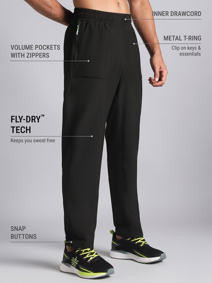Men Black City Commuter Track Pants