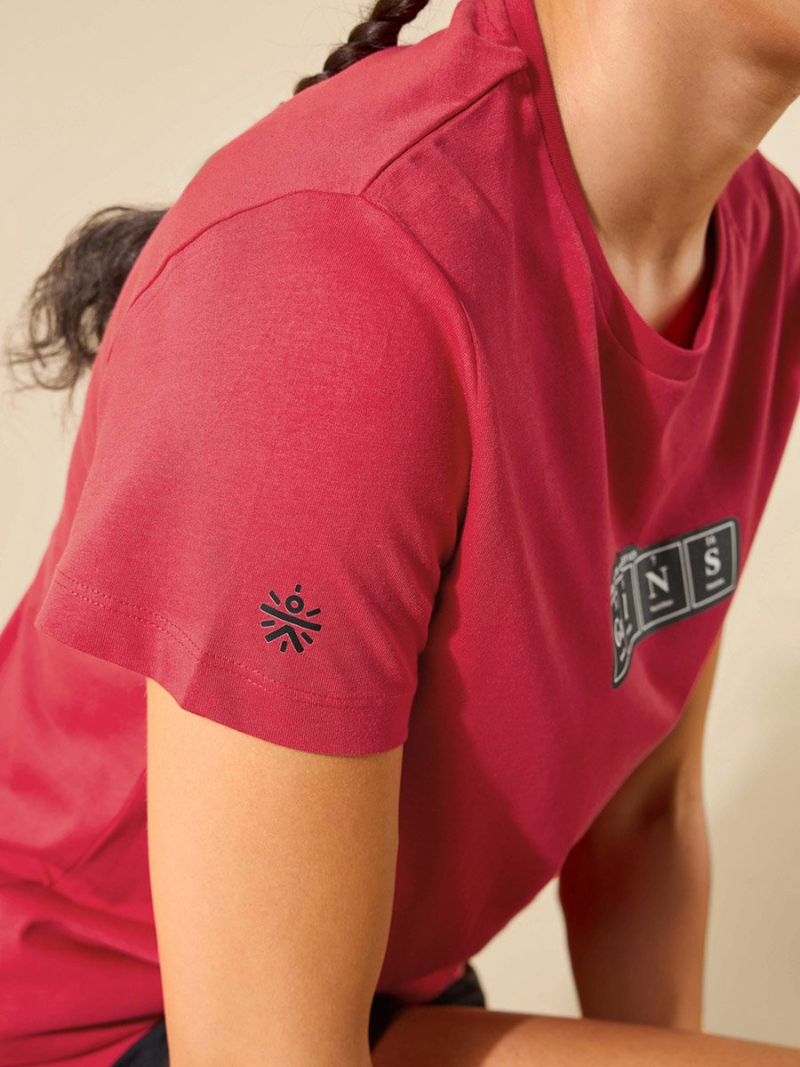 Women Red Gains Typographic Training T-Shirt