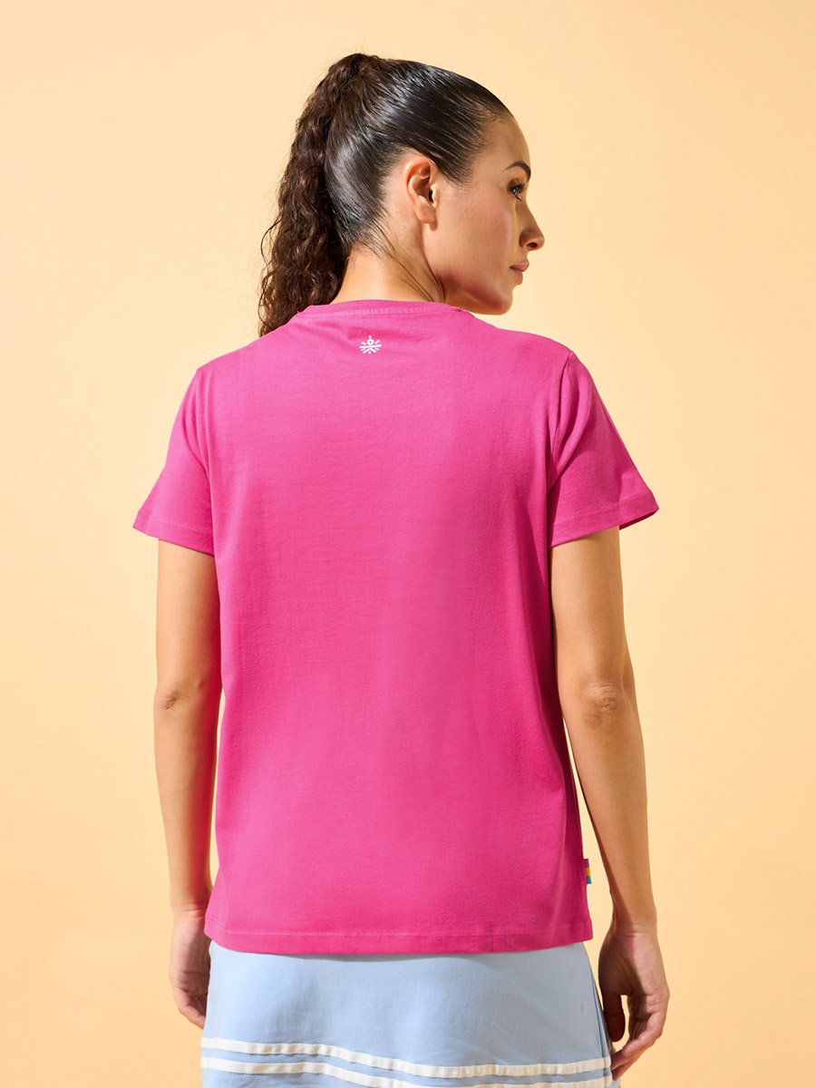 Women Pink I Am Unique Print T-Shirt