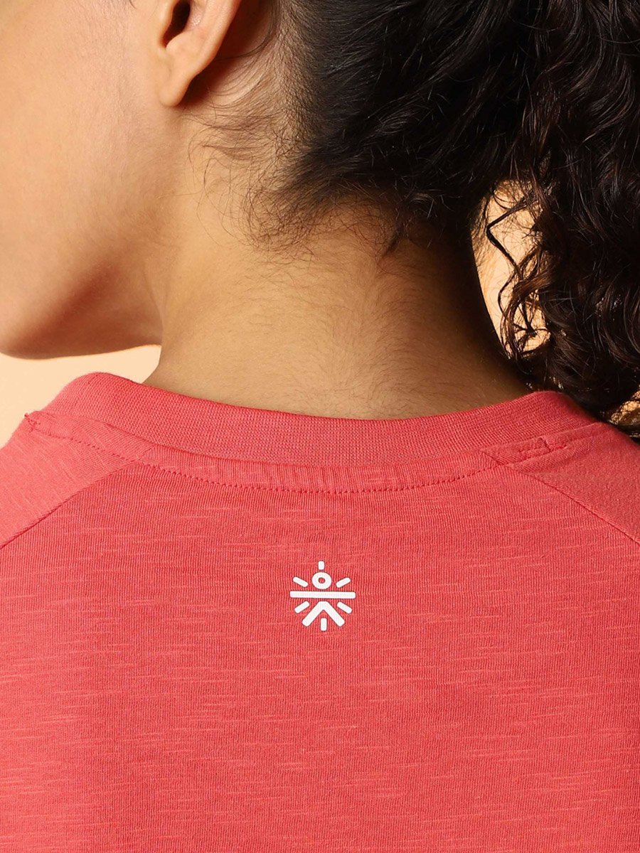Women Orange Club Boxy Crop T-Shirt
