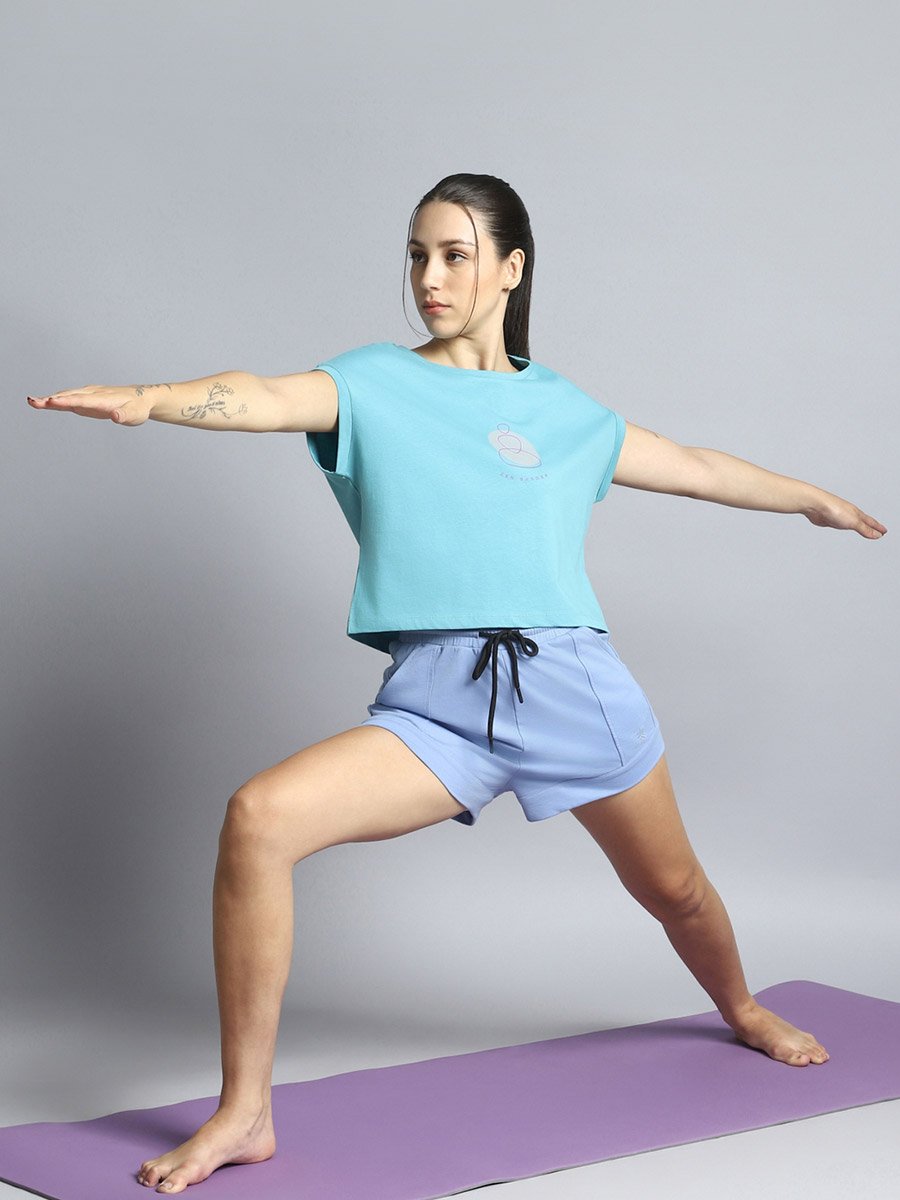 Women Green Yoga Harmony Graphic T-Shirt