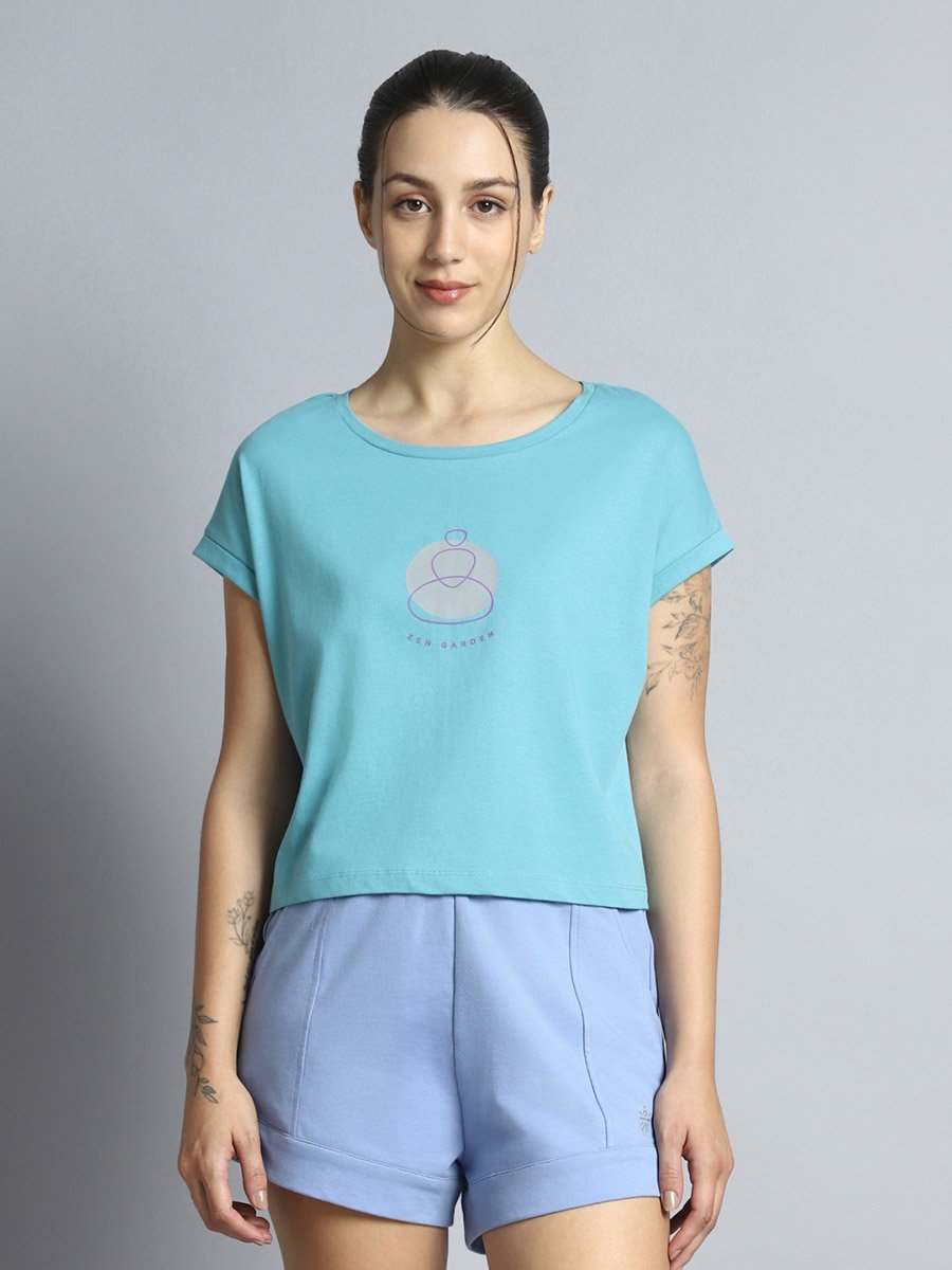 Women Green Yoga Harmony Graphic T-Shirt
