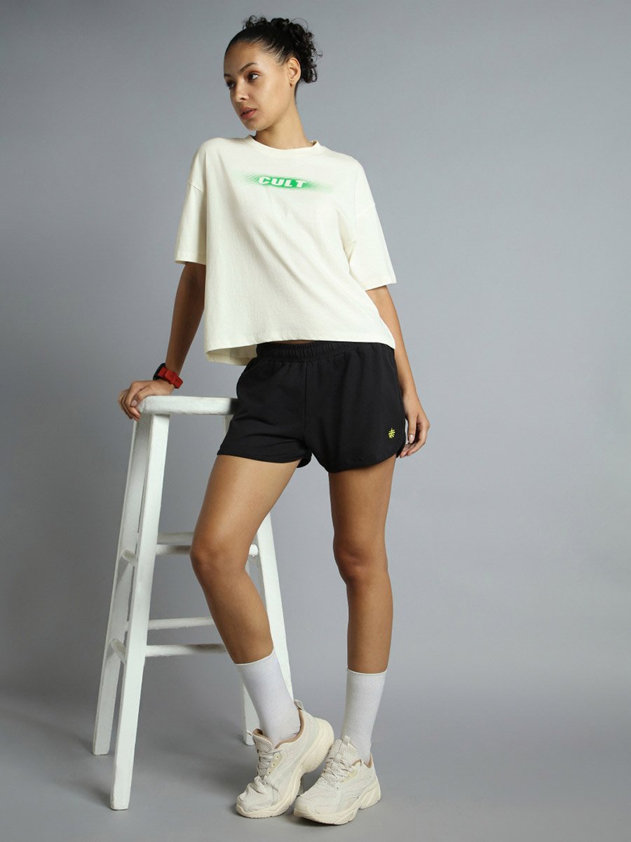Women Off White Branding Cropped T-Shirt