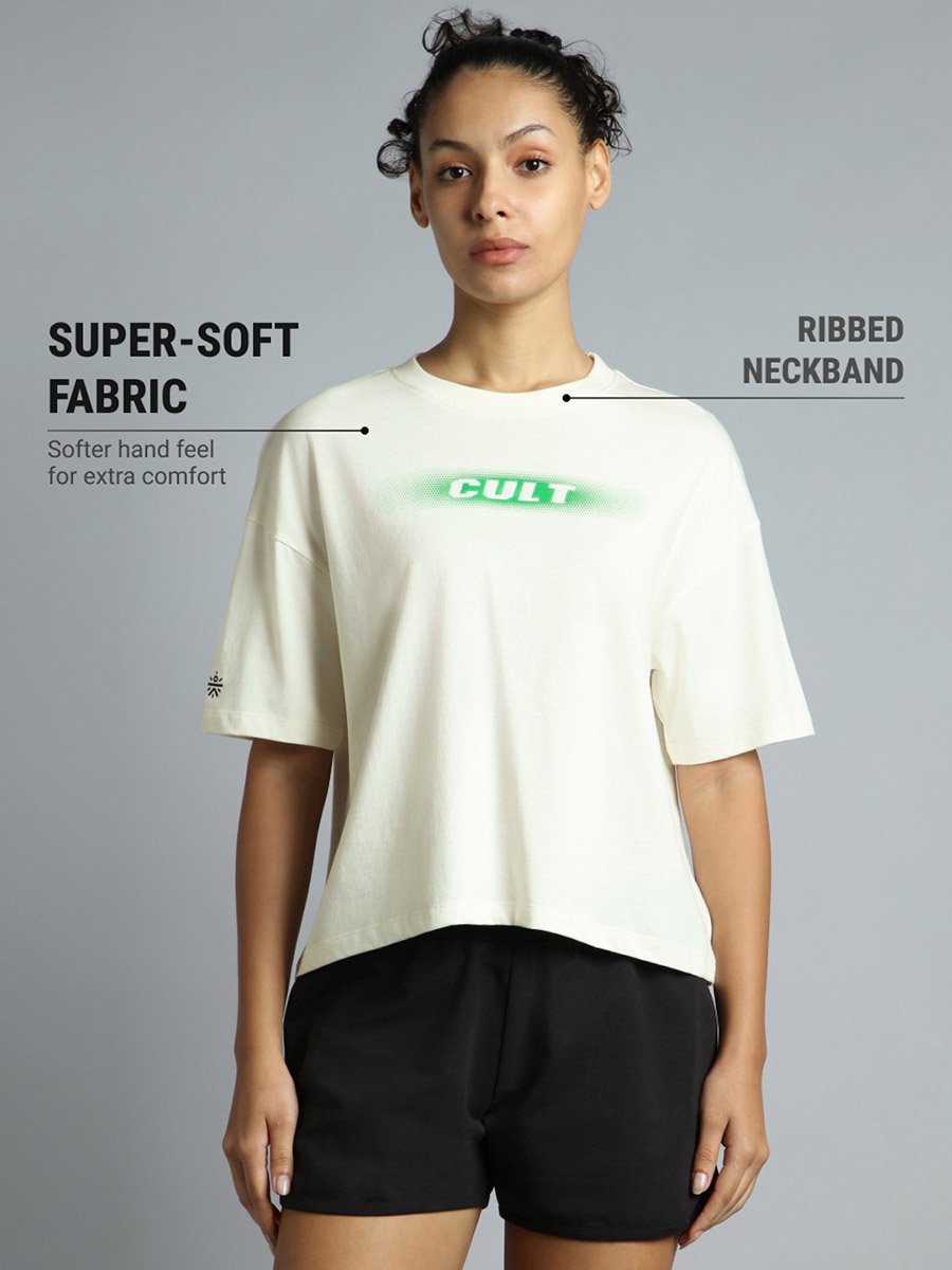 Women Off White Branding Cropped T-Shirt