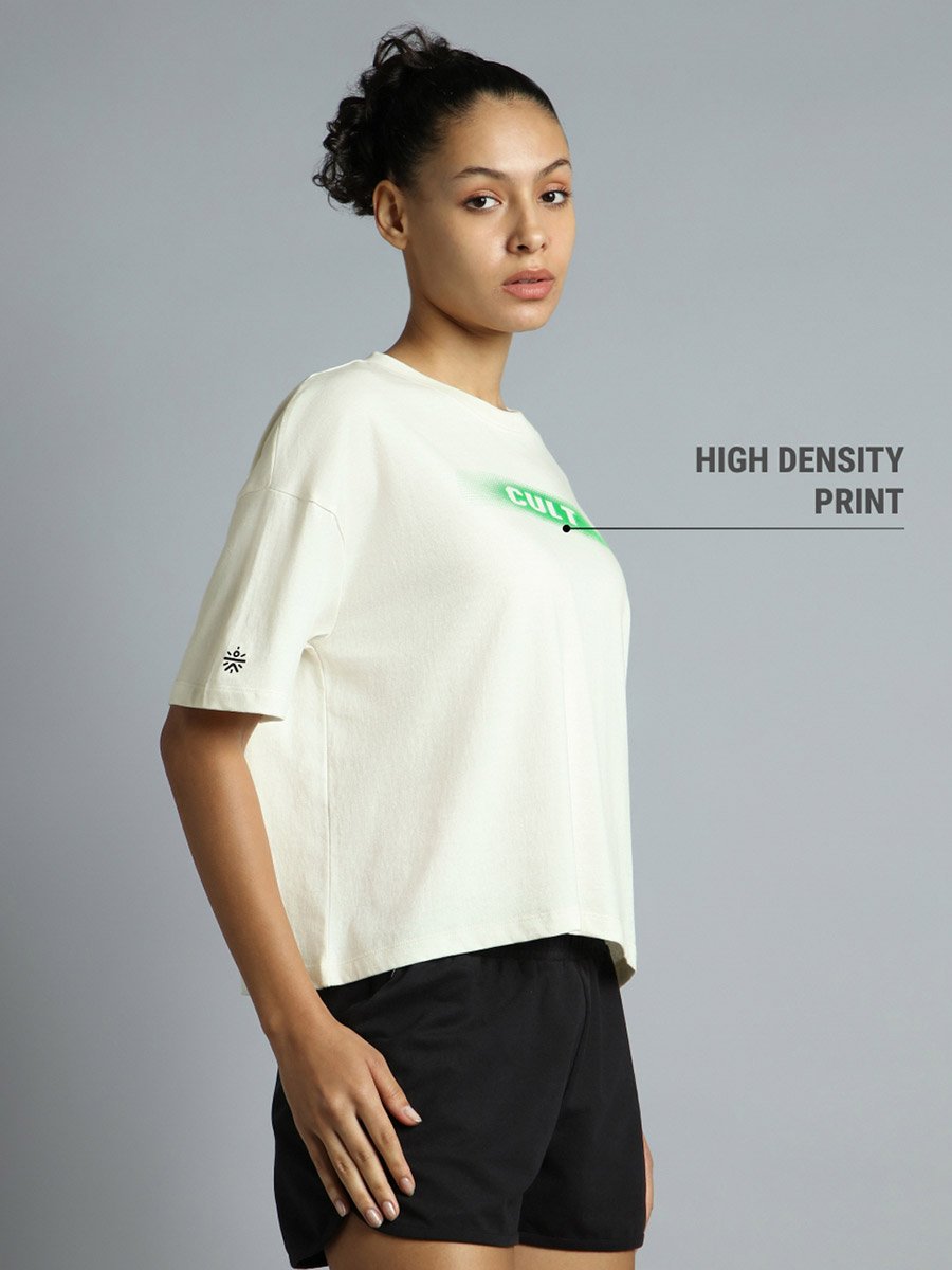 Women Off White Branding Cropped T-Shirt