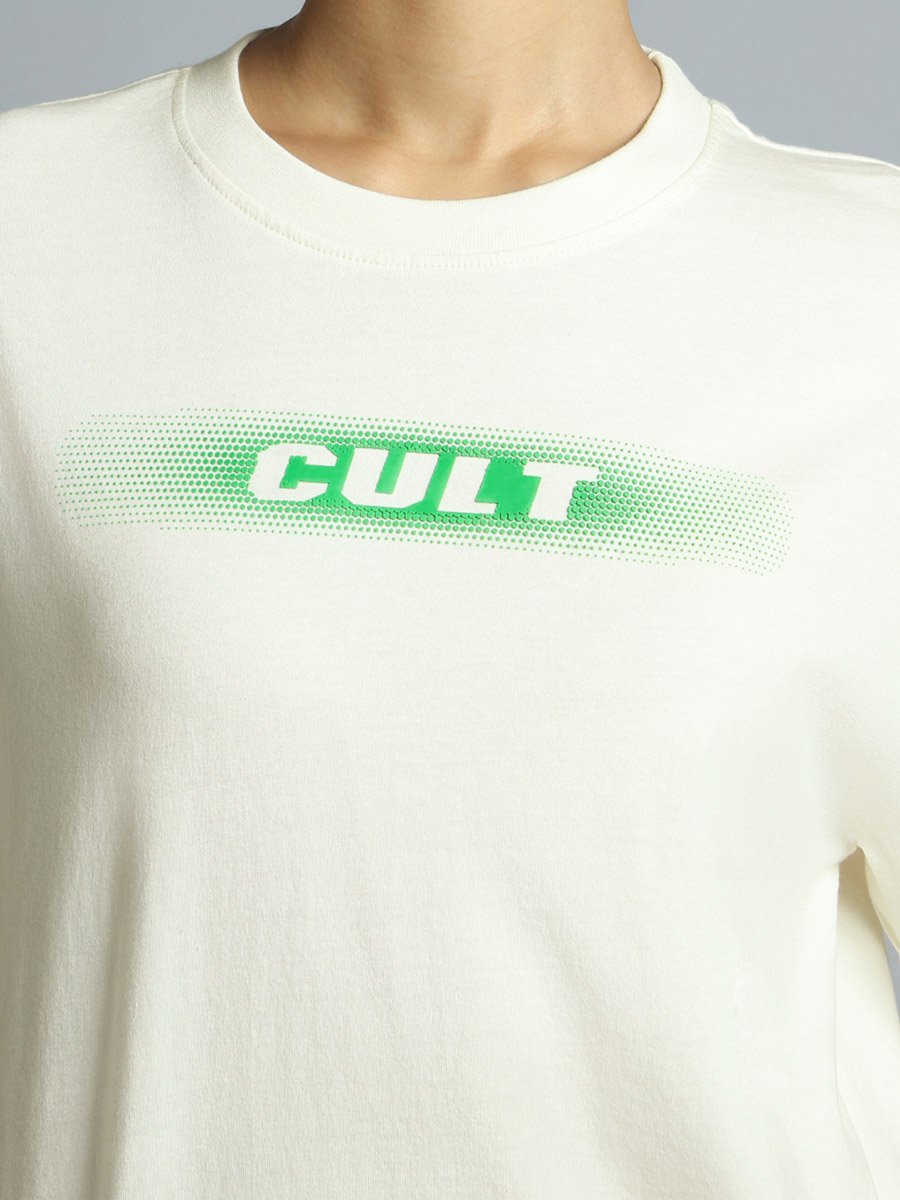 Women Off White Branding Cropped T-Shirt