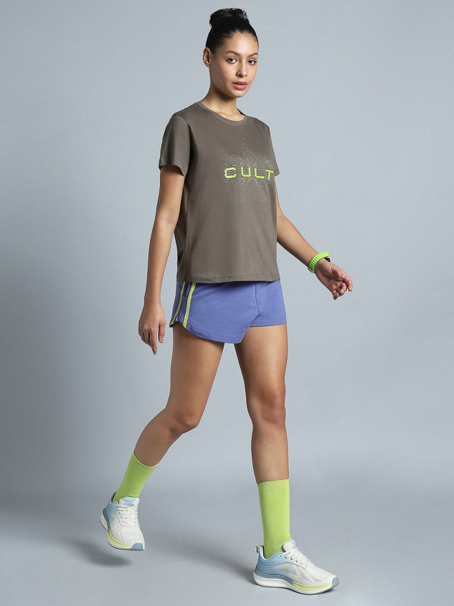 Women Grey Brand Carrier T-Shirt