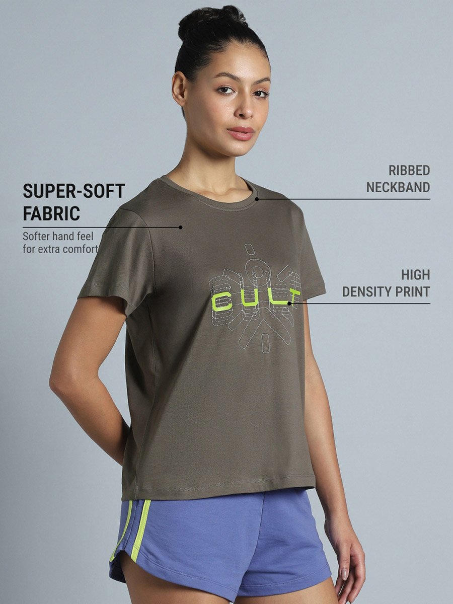 Women Grey Brand Carrier T-Shirt