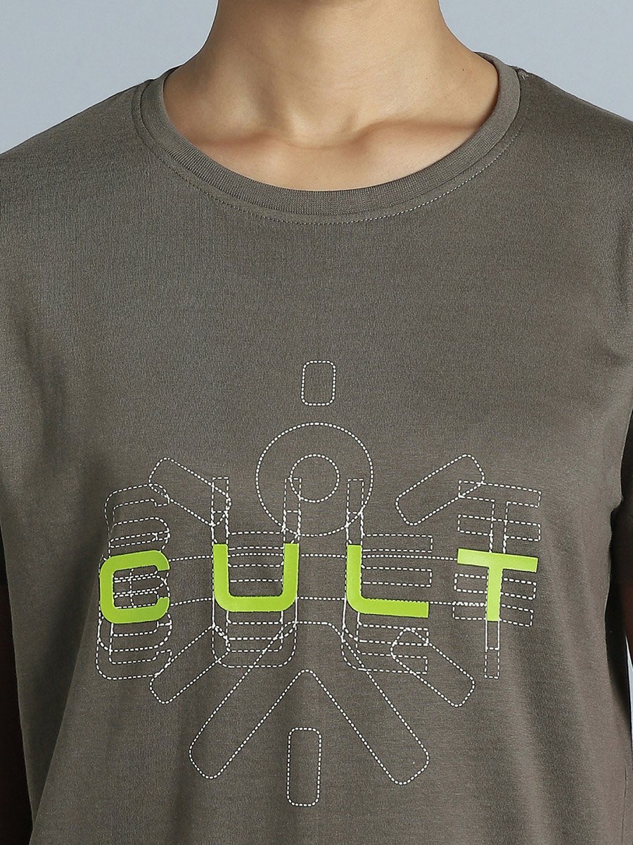 Women Grey Brand Carrier T-Shirt