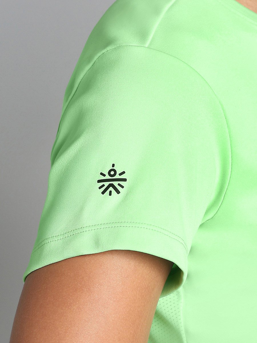 Women Neon Green Performance Recycled Poly T-Shirt