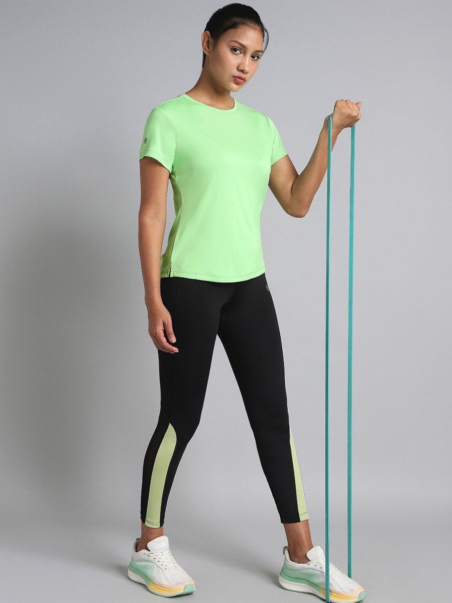 Women Neon Green Performance Recycled Poly T-Shirt