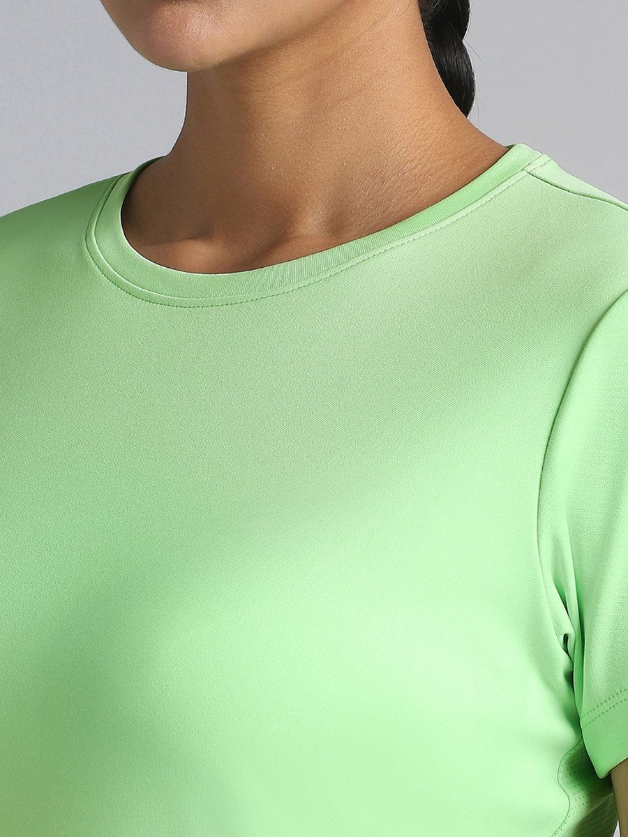 Women Neon Green Performance Recycled Poly T-Shirt
