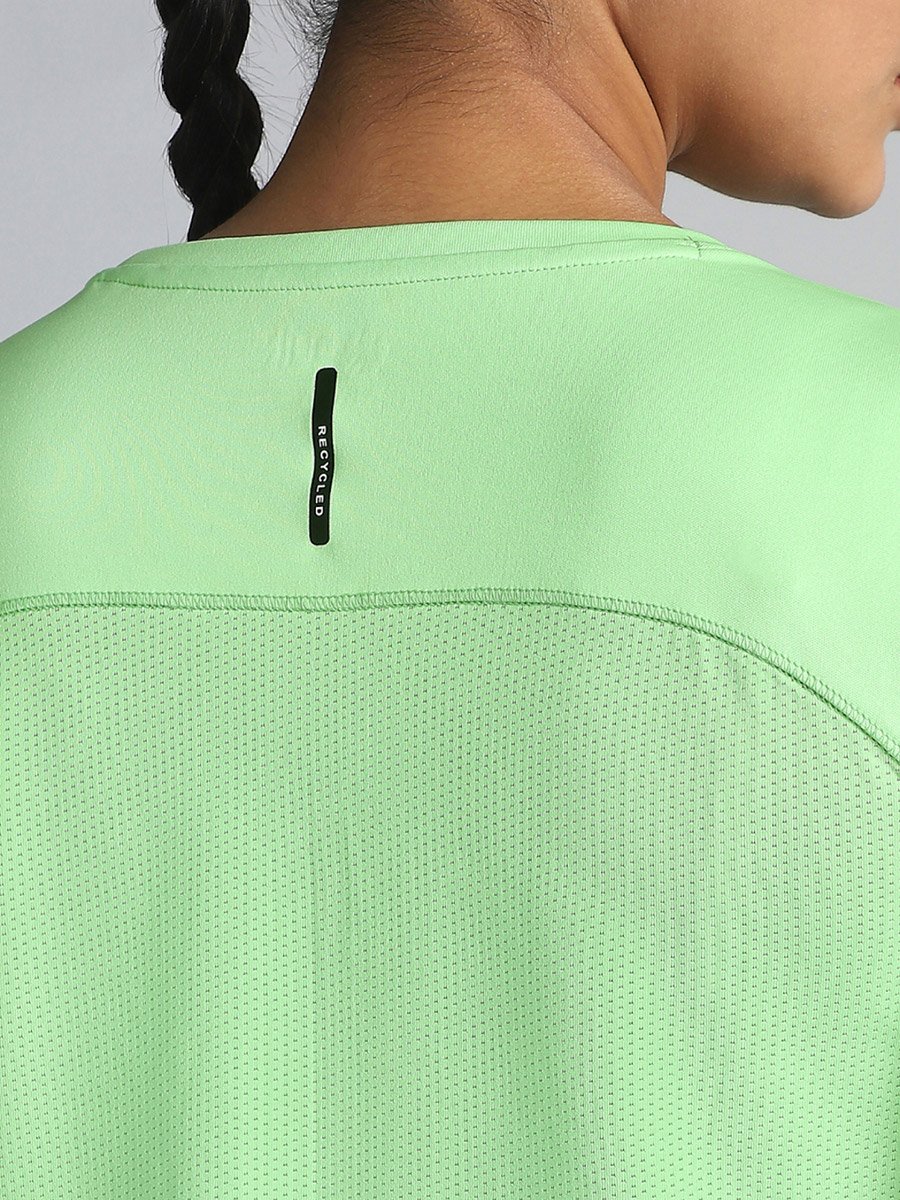 Women Neon Green Performance Recycled Poly T-Shirt