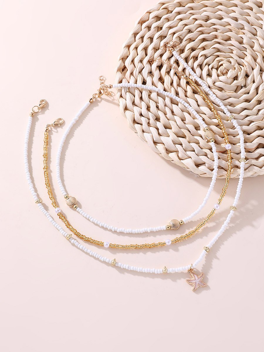 Pack of 3 - Beaded Beach Necklace