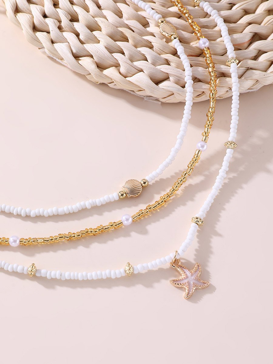 Pack of 3 - Beaded Beach Necklace