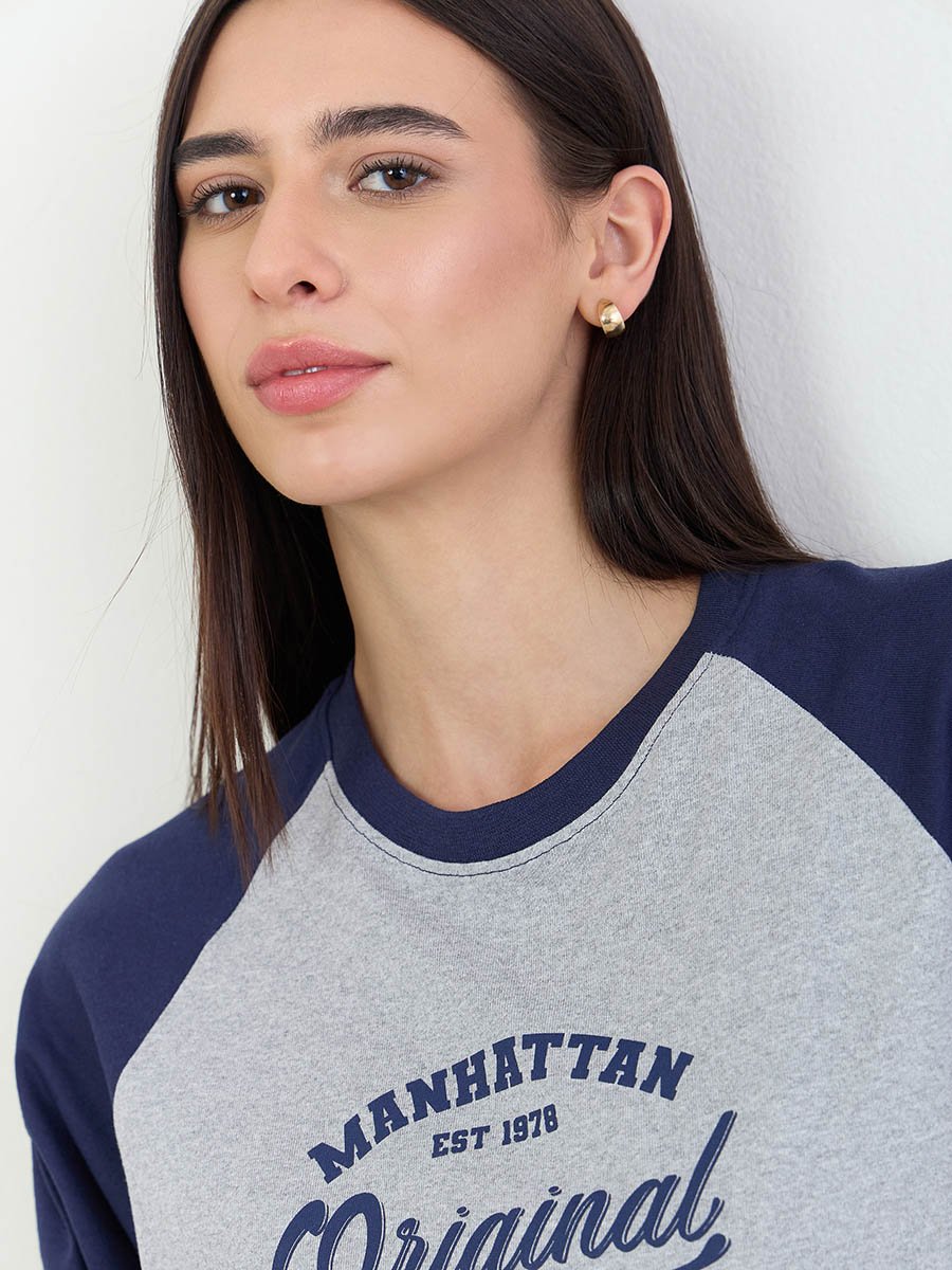 Grey Oversized Slogan Printed T-Shirt