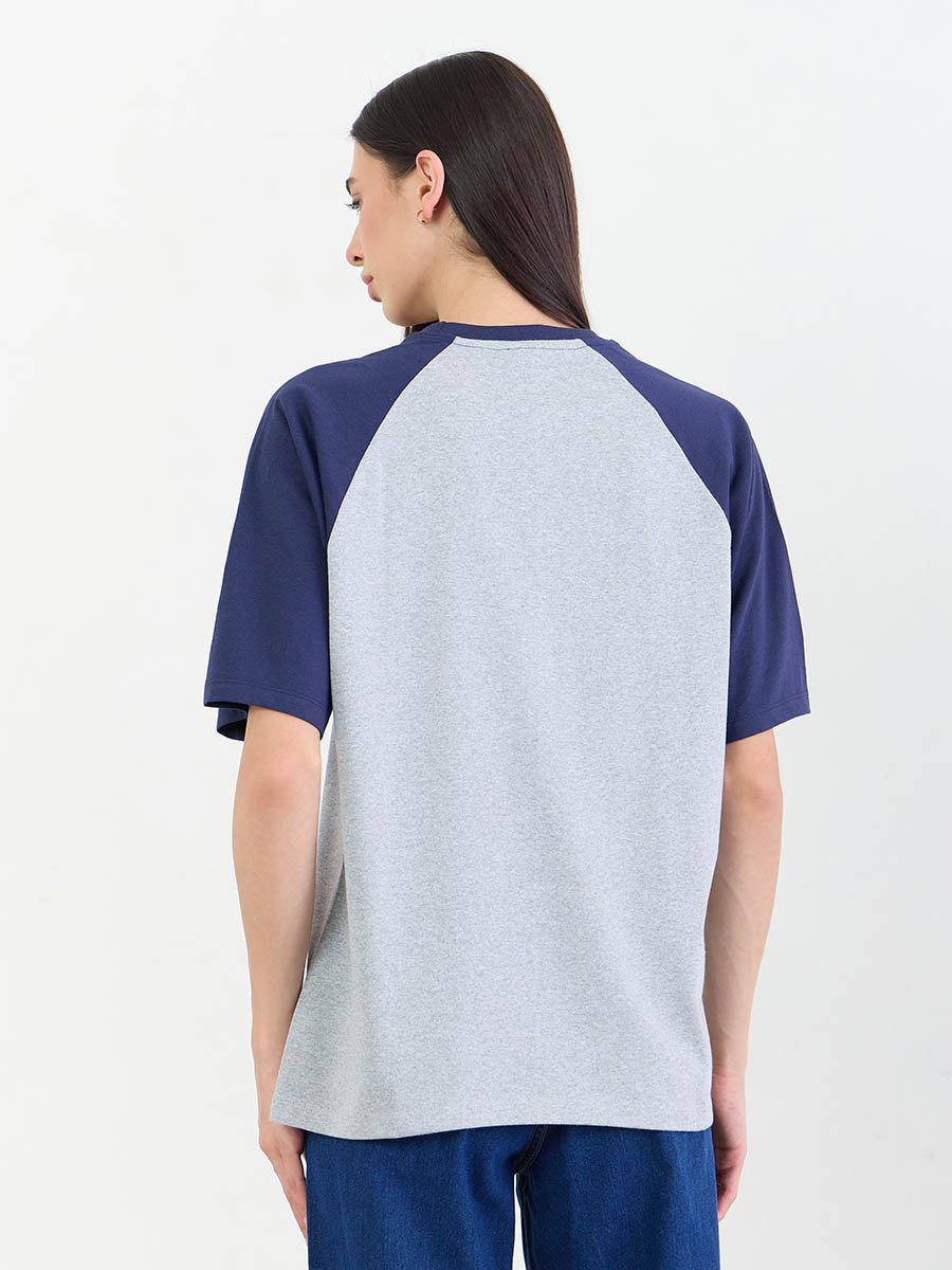 Grey Oversized Slogan Printed T-Shirt
