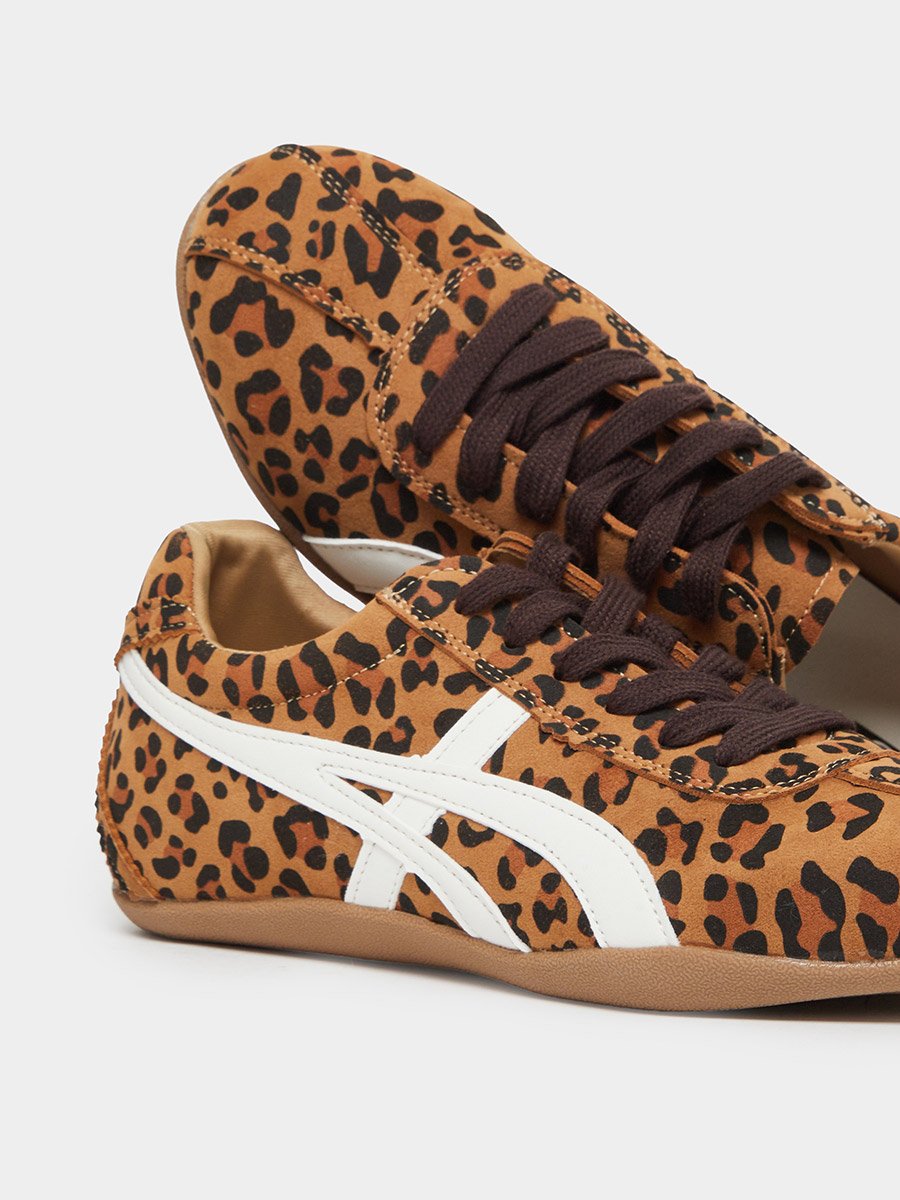 Women Leopard Print Lace Up Sneakers