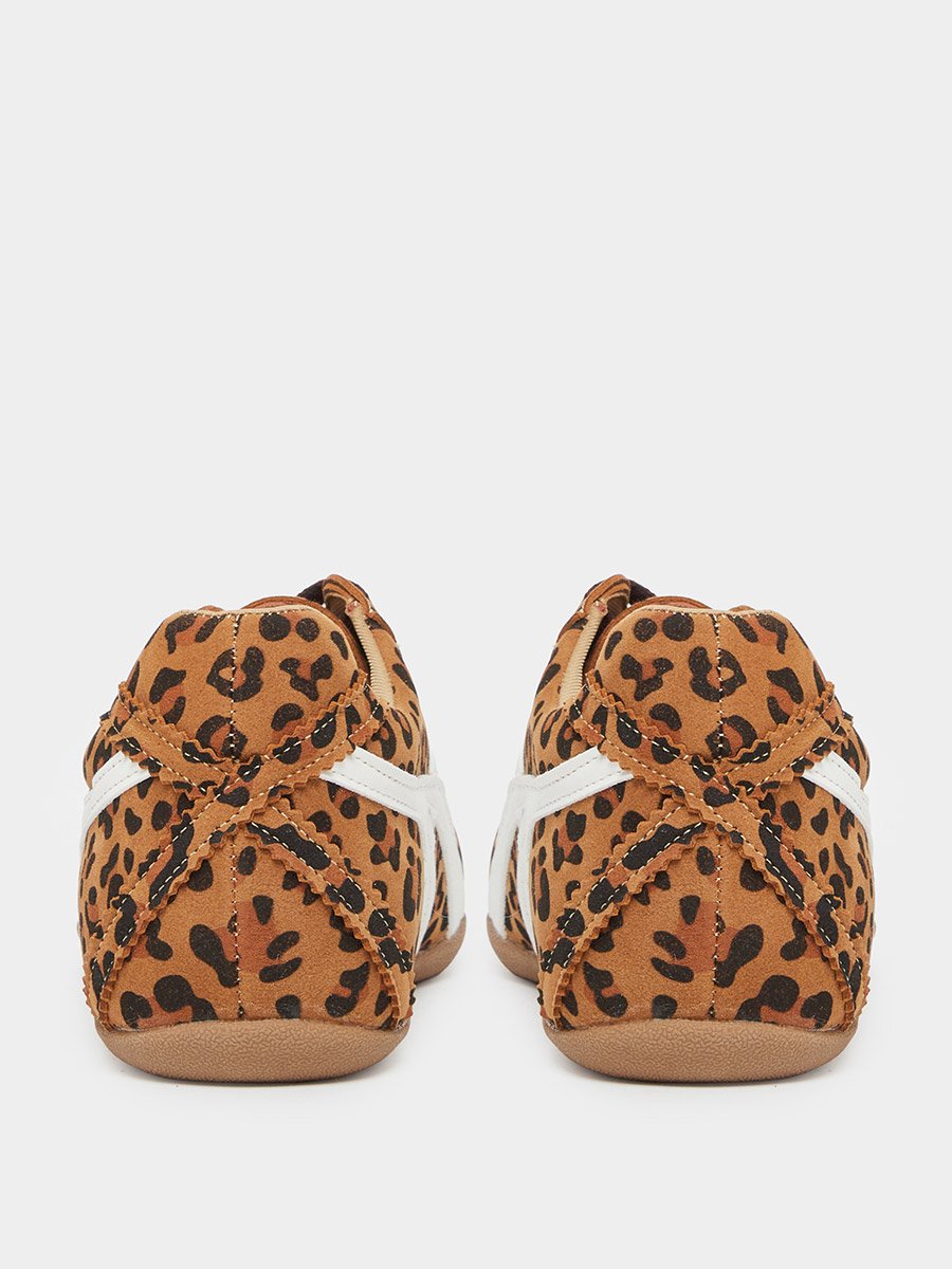 Women Leopard Print Lace Up Sneakers