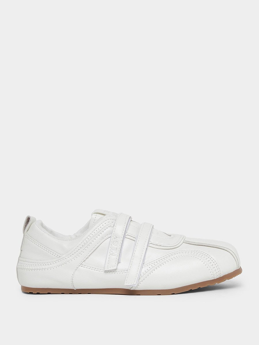 Textured Velcro Strap Sneakers