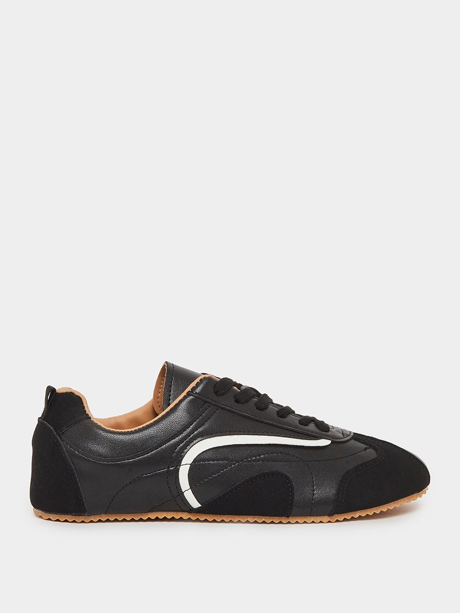 Black Retro Lace Up Sneakers