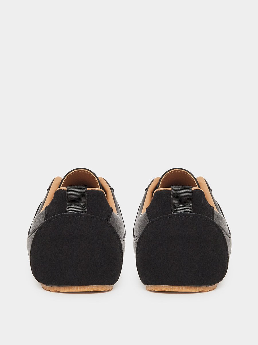 Black Retro Lace Up Sneakers