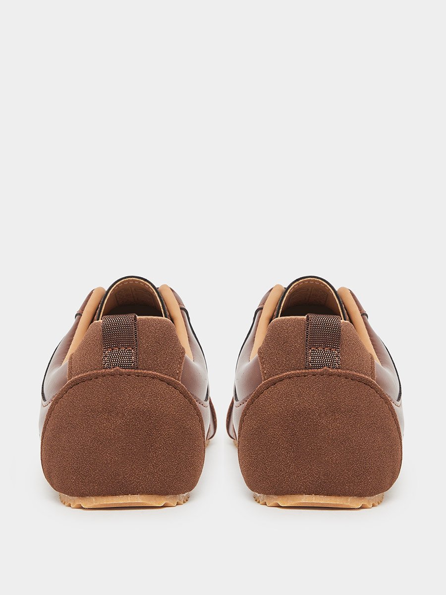 Brown Retro Lace Up Sneakers