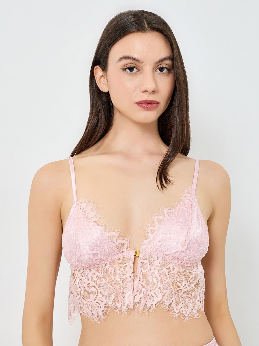 Pack of 3 - Light Pink Lace Camisole with Brief and Robe Set