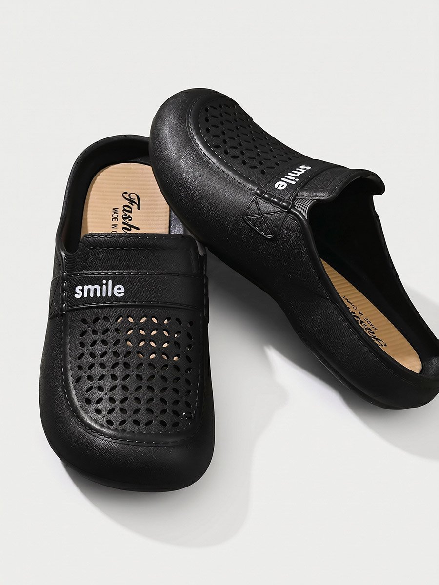 Black Slip-On Slippers